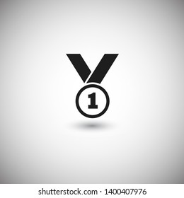 Medal icon, web design. Medal of honor vector illustration icon. Symbol medal ribbon. Vector award logo