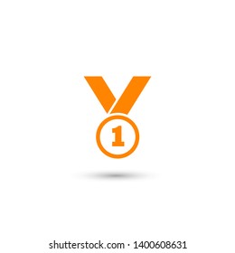 Medal icon, web design. Medal of honor vector illustration icon. Symbol medal ribbon. Vector award logo