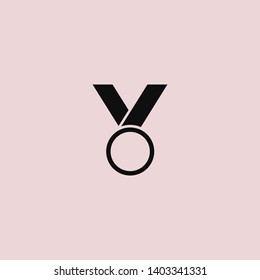 Medal icon, web design. Medal of honor vector illustration icon. Symbol medal ribbon. Vector award logo