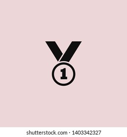 Medal icon, web design. Medal of honor vector illustration icon. Symbol medal ribbon. Vector award logo