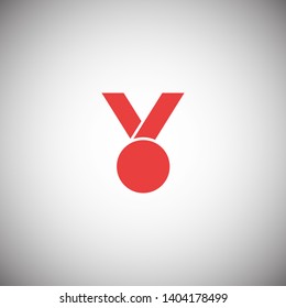Medal icon, web design. Medal of honor vector illustration icon. Symbol medal ribbon. Vector award logo