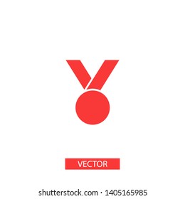 Medal icon, web design. Medal of honor vector illustration icon. Symbol medal ribbon. Vector award logo