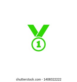 Medal icon, web design. Medal of honor vector illustration icon. Symbol medal ribbon. Vector award logo