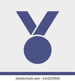 Medal icon, web design. Medal of honor vector illustration icon. Symbol medal ribbon. Vector award logo
