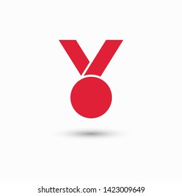Medal icon, web design. Medal of honor vector illustration icon. Symbol medal ribbon. Vector award logo