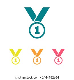 Medal icon, web design. Medal of honor vector illustration icon. Symbol medal ribbon. Vector award logo