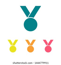 Medal icon, web design. Medal of honor vector illustration icon. Symbol medal ribbon. Vector award logo