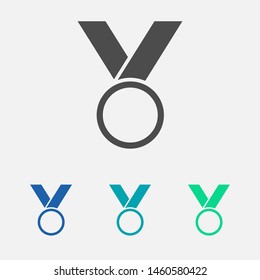 Medal Icon, Web Design. Medal Of Honor Vector Illustration Icon. Symbol Medal Ribbon. Vector Award Logo