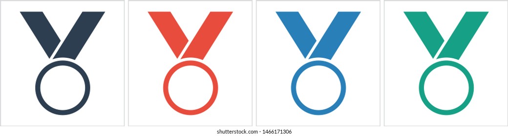 Medal icon, web design. Medal of honor vector illustration icon. Symbol medal ribbon. Vector award logo