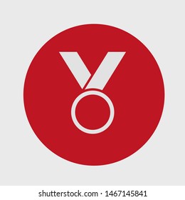 Medal icon, web design. Medal of honor vector illustration icon. Symbol medal ribbon. Vector award logo