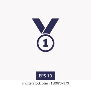 Medal icon, web design. Medal of honor vector illustration icon. Symbol medal ribbon. Vector award logo