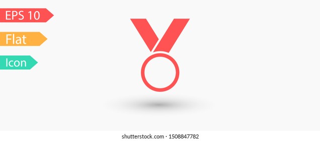 Medal icon, web design. Medal of honor vector illustration icon. Symbol medal ribbon. Vector award logo