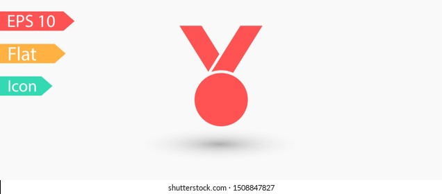 Medal icon, web design. Medal of honor vector illustration icon. Symbol medal ribbon. Vector award logo