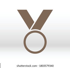 Icono de medalla, diseño web. Icono de la medalla de la ilustración del vector de honor. Banda de medalla de símbolo. Logo del premio del vector