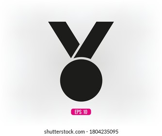 Medal icon, web design. Medal of honor vector illustration icon. Symbol medal ribbon. Vector award logo