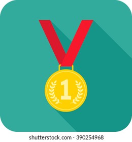 medal icon for web in a flat style. Vector isolated illustration