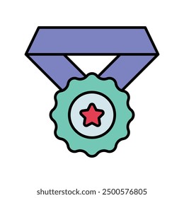 medal icon with white background vector stock illustration