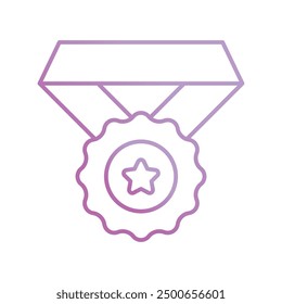 medal icon with white background vector stock illustration