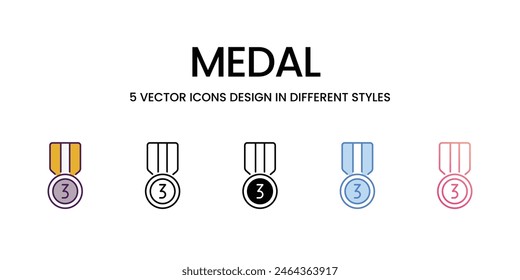 Iconos de medalla de Vector de estilo diferente ilustración de stock