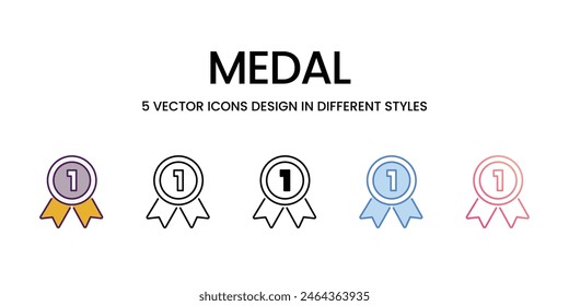 Iconos de medalla de Vector de estilo diferente ilustración de stock