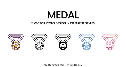 Iconos de medalla de Vector de estilo diferente ilustración de stock