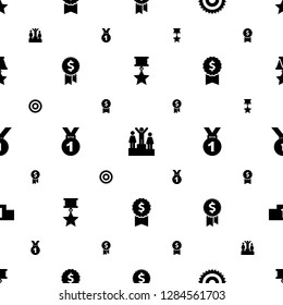 medal icons pattern seamless white background. Included editable filled medal with star, ranking, award, dollar award, number medal icons. medal icons for web and mobile.