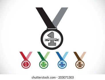 Medal icons set