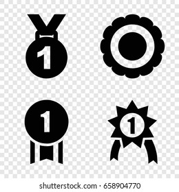 Medal icons set. set of 4 medal filled icons such as