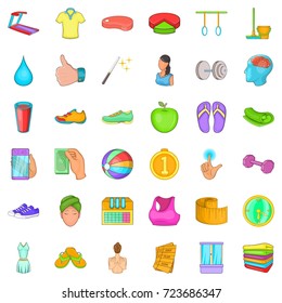Medal icons set. Cartoon style of 36 medal vector icons for web isolated on white background