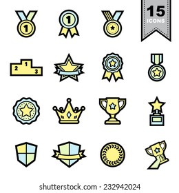 Medal icons set  .Illustration eps 10