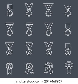 medal icons set. medal pack symbol vector elements for infographic web