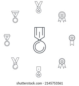 medal icons set . medal pack symbol vector elements for infographic web