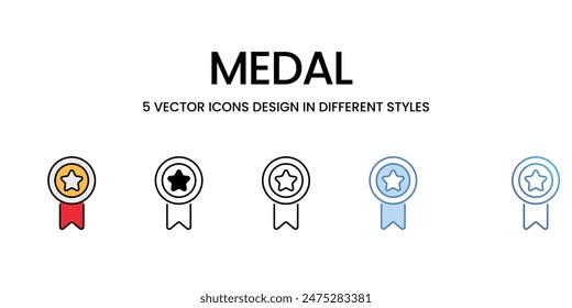 Medal icons vector set stock illustration.