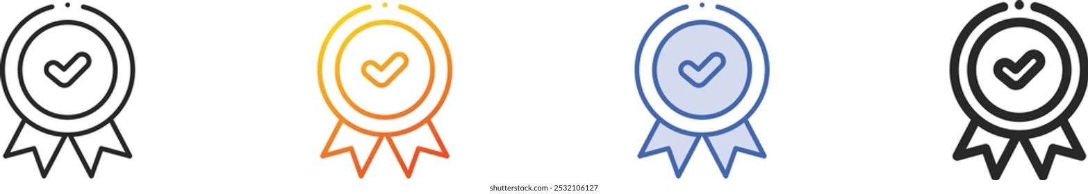 medal icon.Thin Linear, Gradient, Blue Stroke and bold Style Design Isolated On White Background