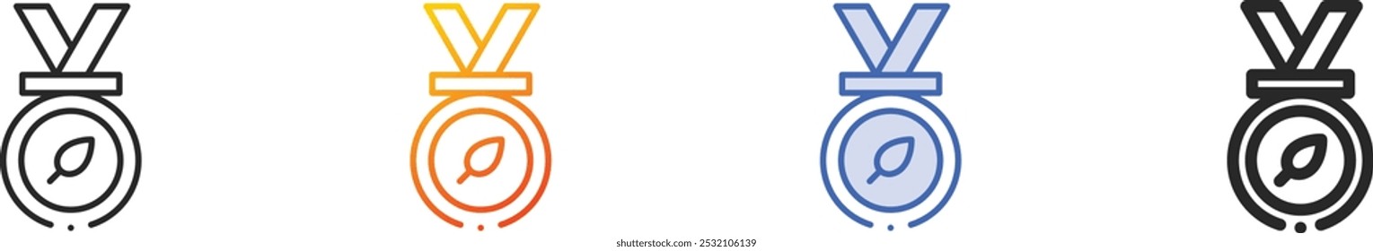 medal icon.Thin Linear, Gradient, Blue Stroke and bold Style Design Isolated On White Background