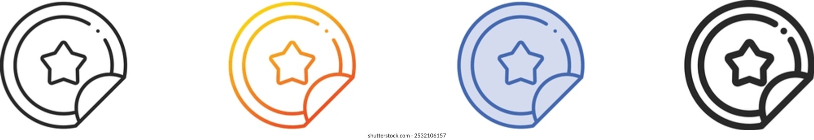 medal icon.Thin Linear, Gradient, Blue Stroke and bold Style Design Isolated On White Background