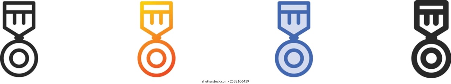 medal icon.Thin Linear, Gradient, Blue Stroke and bold Style Design Isolated On White Background