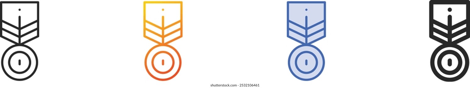 medal icon.Thin Linear, Gradient, Blue Stroke and bold Style Design Isolated On White Background