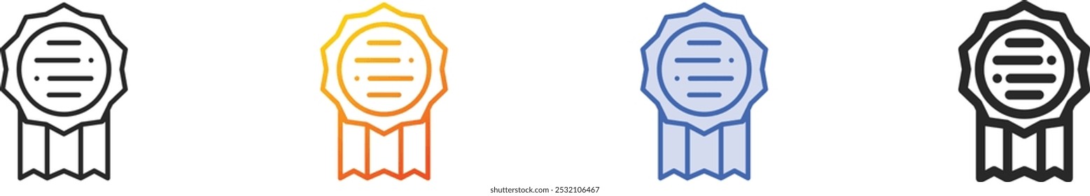 medal icon.Thin Linear, Gradient, Blue Stroke and bold Style Design Isolated On White Background