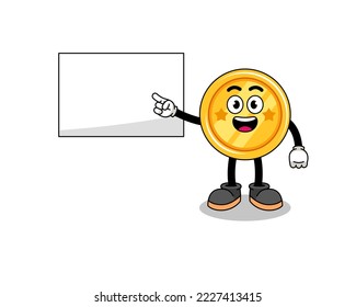 ilustración de medalla haciendo una presentación , diseño de carácter