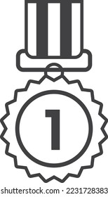 medal illustration in minimal style isolated on background