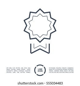 medal isolated minimal icon. trophy line vector icon for websites and mobile minimalistic flat design.