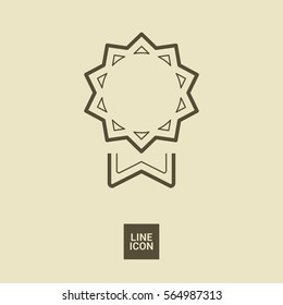 medal isolated minimal icon. trophy line vector icon for websites and mobile minimalistic flat design.