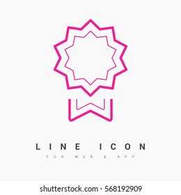 medal isolated minimal icon. trophy line vector icon for websites and mobile minimalistic flat design.