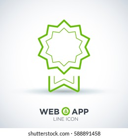 medal isolated minimal icon. trophy line vector icon for websites and mobile minimalistic flat design.