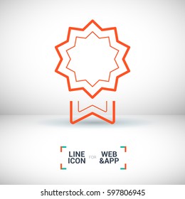 medal isolated minimal icon. trophy line vector icon for websites and mobile minimalistic flat design.