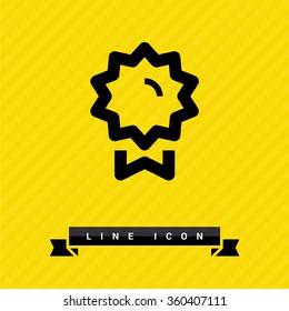 Medal isolated minimal single flat linear icon for application and info-graphic. Award line vector icon for websites and mobile minimalistic flat design.