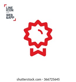 Medal isolated minimal single flat linear icon for application and info-graphic. Award line vector icon for websites and mobile minimalistic flat design.