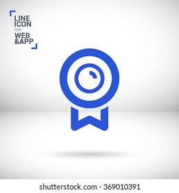 Medal isolated minimal single flat linear icon for application and info-graphic. Award line vector icon for websites and mobile minimalistic flat design.