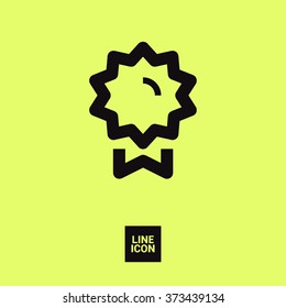 Medal isolated minimal single flat linear icon for application and info-graphic. Award line vector icon for websites and mobile minimalistic flat design.
